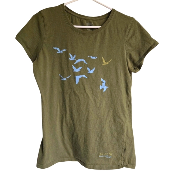 American Eagle Outfitters Green T-Shirt with Bird Print Large - Picture 1 of 5